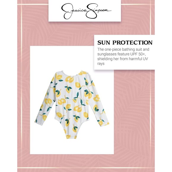 Jessica Simpson Floral Rashguard, Headband & Sunglasses Set Baby SZ 24M:NWT - Picture 4 of 9